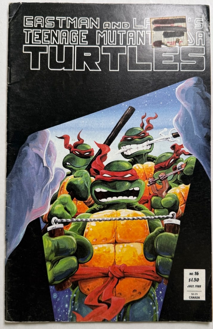 TEENAGE MUTANT NINJA TURTLES #16: TEENAGE MUTANT NINJA TURTLES #16 - TMNT - VOL. 1 #16 WITH PRICE TAG STICKER ON COVER