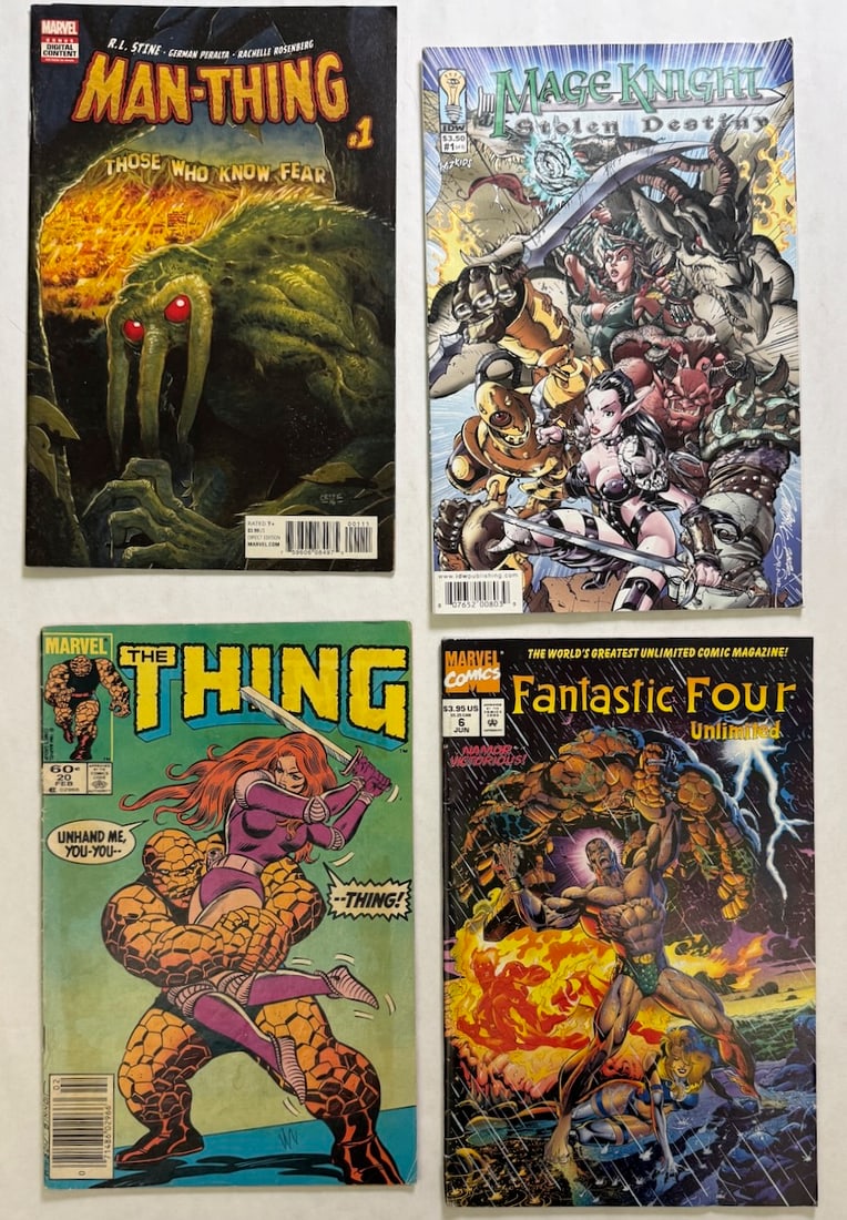 MAN-THING #1, THE THING #20, MAGE KNIGHT #1: MAN-THING #1, THE THING #20, MAGE KNIGHT #1, FANTASTIC FOUR UNLIMITED #6