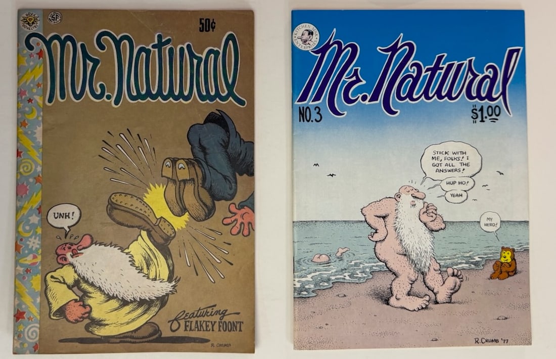 R. CRUMB MR. NATURAL #1, #3: R. CRUMB MR. NATURAL #1, #3. BOTH LOOK LIKE THEY ARE 1ST. ADULT Underground Comix