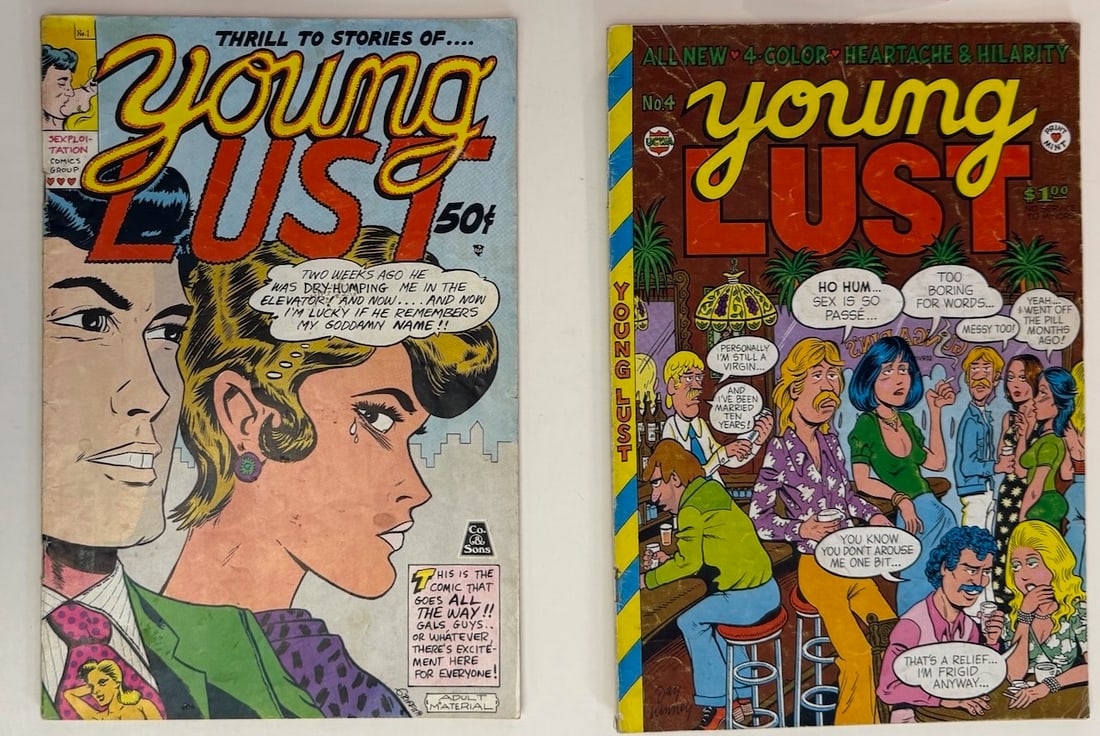 BILL GRIFFITH - YOUNG LUST COMIC #1, #4: GRIFFIN - YOUNG LUST COMIC #1 SECOND PRINTING, #4. ADULT Underground Comix