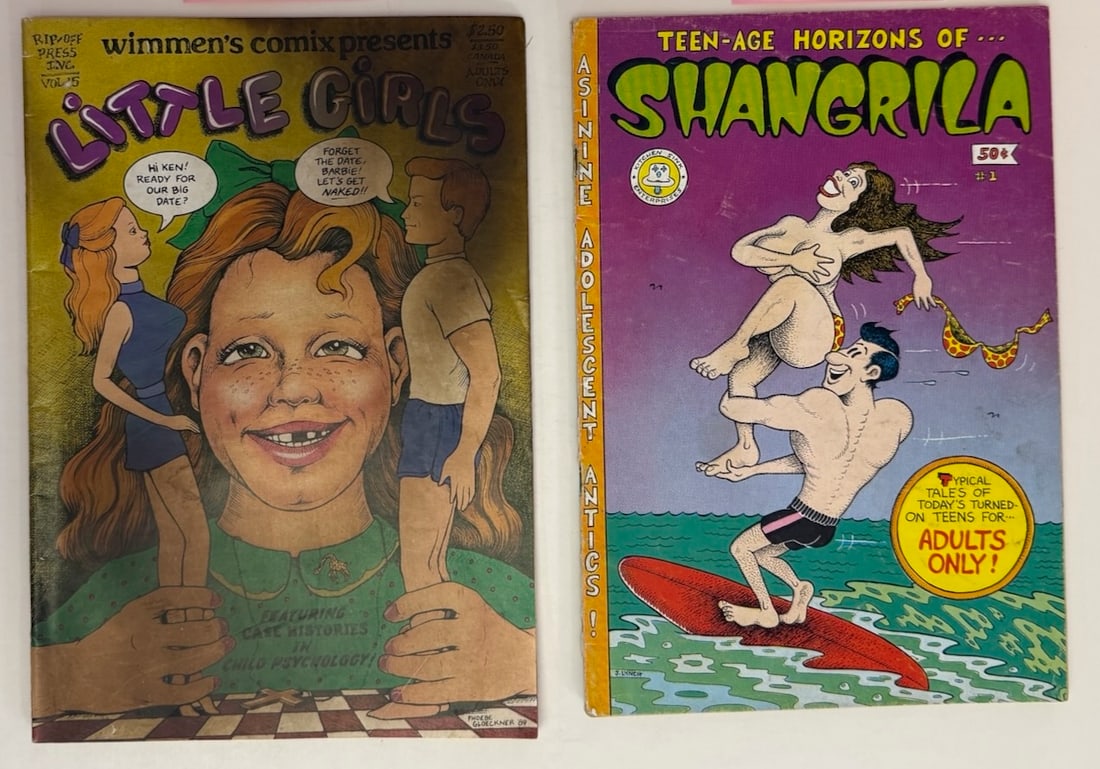 LITTLE GIRLS #15 and SHANGRILA #1: WIMMEN’S COMIX PRESENTS LITTLE GIRLS #15 1989 and SHANGRILA #1 1ST PRESSING BY DENIS KITCHEN ADULT Underground Comix