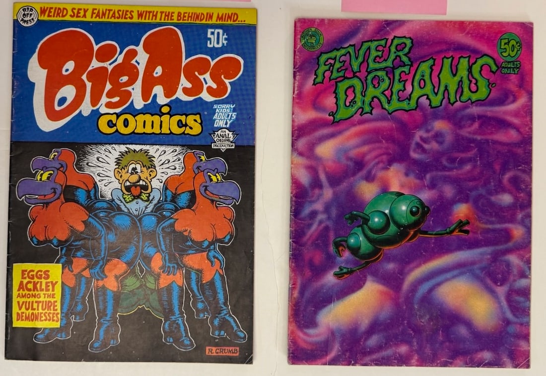R. CRUMB - BIGG ASS COMICS #1: R. CRUMB - BIGG ASS COMICS #1 3RD PRINTING. And FEVER DREAMS #1 FIRST PRINTING.