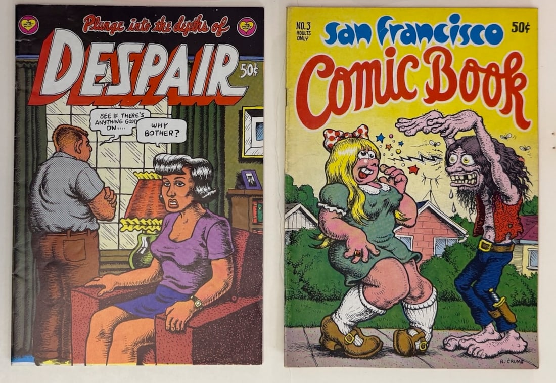 R. CRUMB 1ST PRESSING SET ADULT Underground Comix: DESPAIR #1 - 1ST PRESSING. SAN FRANCISCO COMIC BOOK #3 - 1ST PRESSING - ADULT Underground Comix