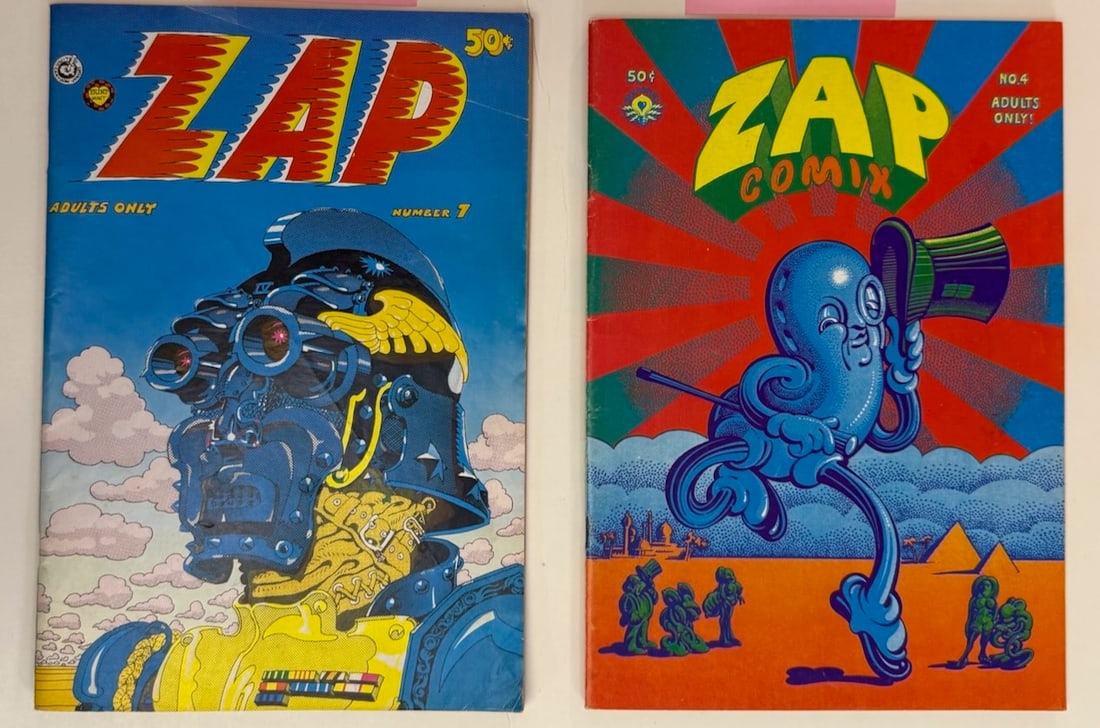 ZAP COMIX #7 - ZAP COMIX #4 - RICK GRIFFIN - R. CRUMB: ZAP COMIX #7 FIRST PRINTING - ZAP COMIX #4 SECOND PRINTING - RICK GRIFFIN - R. CRUMB ADULT Underground Comix