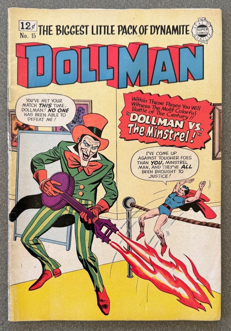 DOLL MAN #15: DOLL MAN #15. Doll Man is a superhero first appearing in American comic books from the Golden Age of Comics, originally published by Quality Comics and currently part of the DC Comics universe of