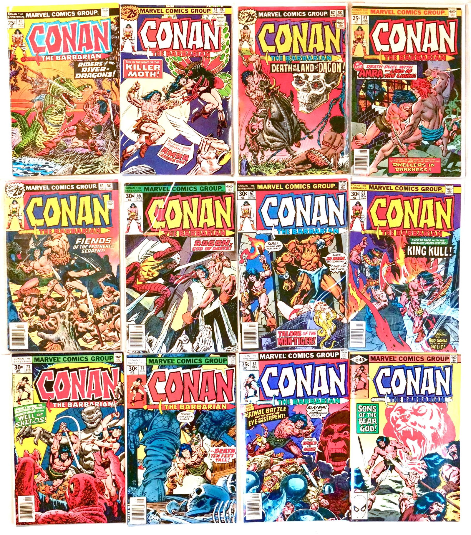 CONAN THE BARBARIAN COMIC SET WITH CONAN #60, #61 AND MORE (1 of 3)