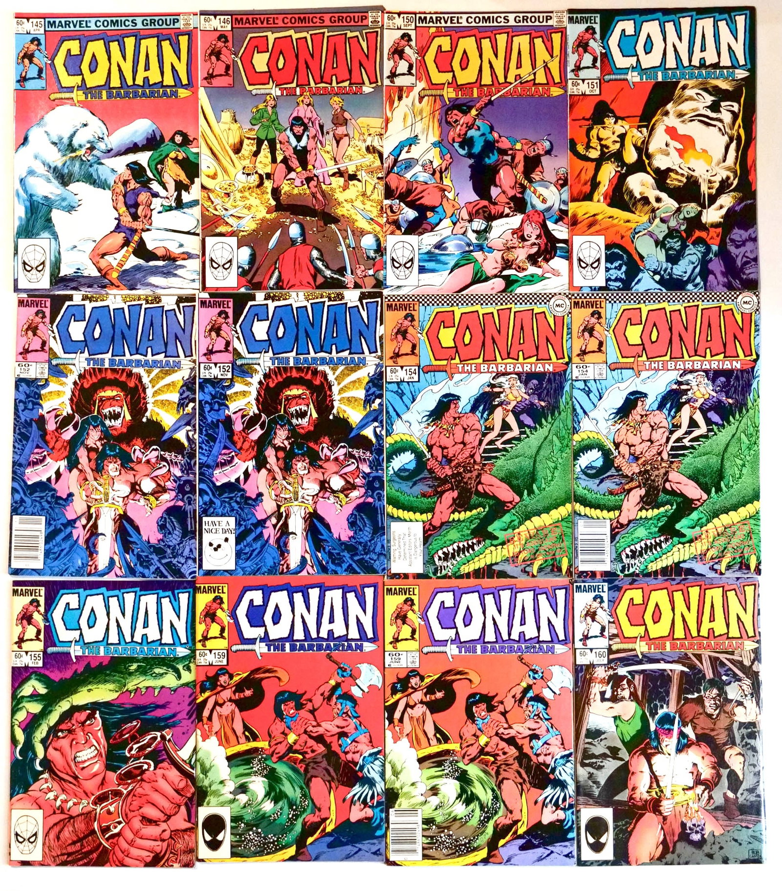 CONAN THE BARBARIAN COMIC SET WITH CONAN #150 AND MORE: CONAN THE BARBARIAN COMIC SET WITH CONAN #145, #150, #160 AND MORE