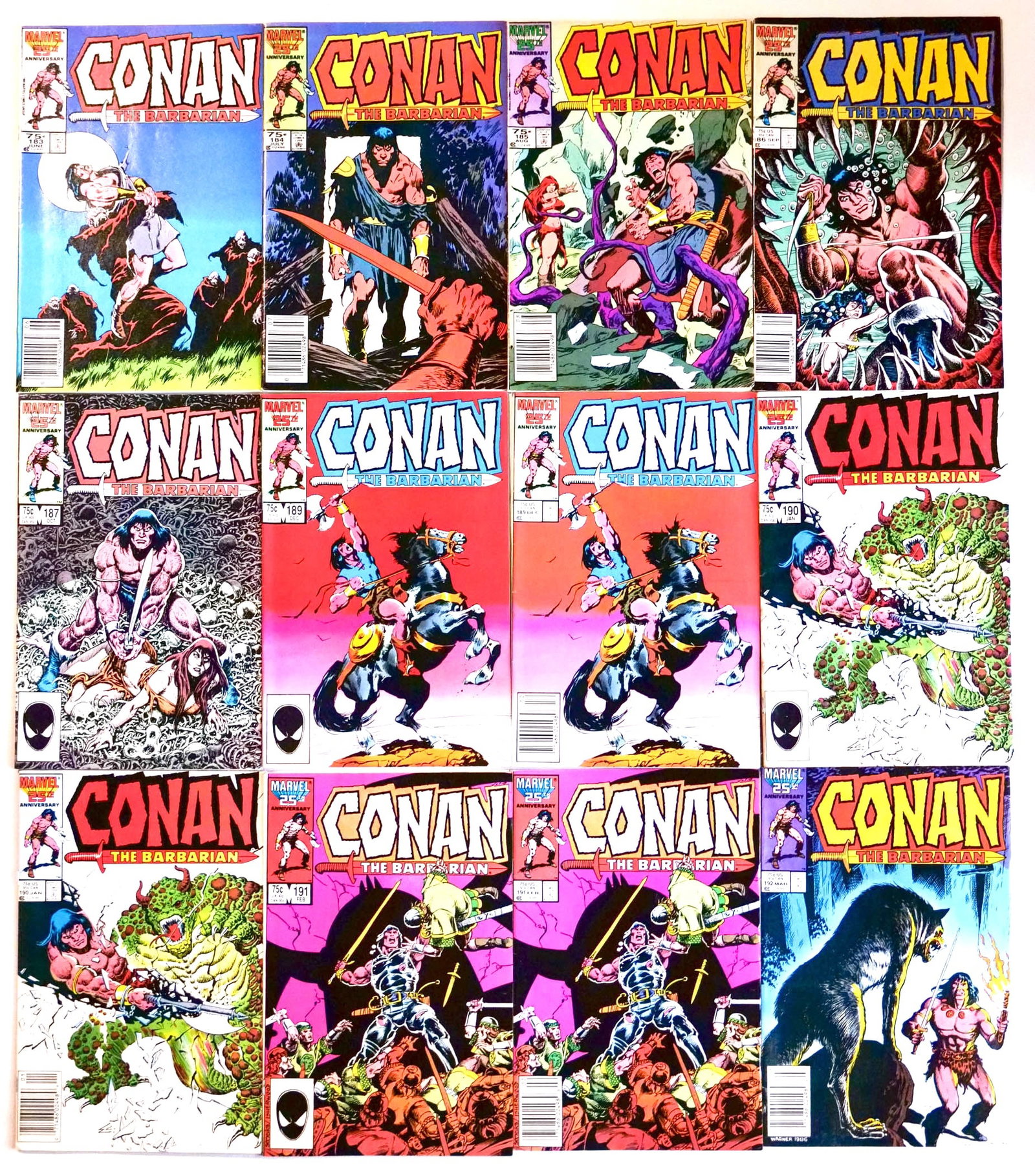 CONAN THE BARBARIAN COMIC SET WITH CONAN #183-192 (1 of 3)