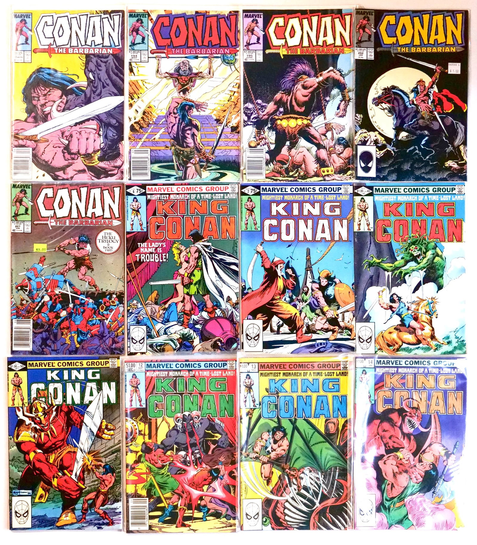 CONAN THE BARBARIAN COMIC SET WITH KING CONAN: CONAN THE BARBARIAN COMIC SET WITH KING CONAN. With Conan #195, KING CONAN #6 AND MANY MORE