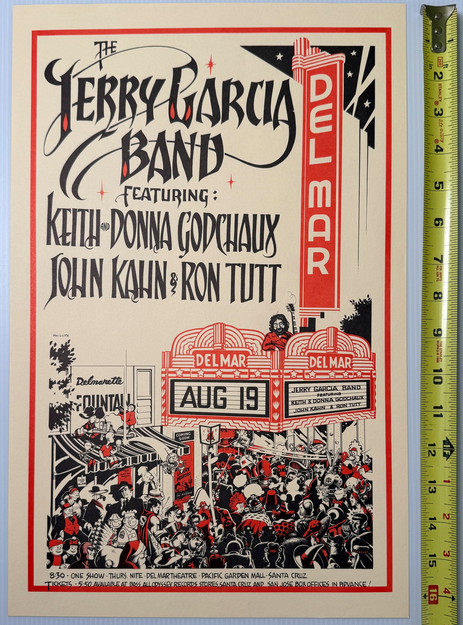 JERRY GARCIA BAND POSTER - DEL MAR THEATER (1 of 1)