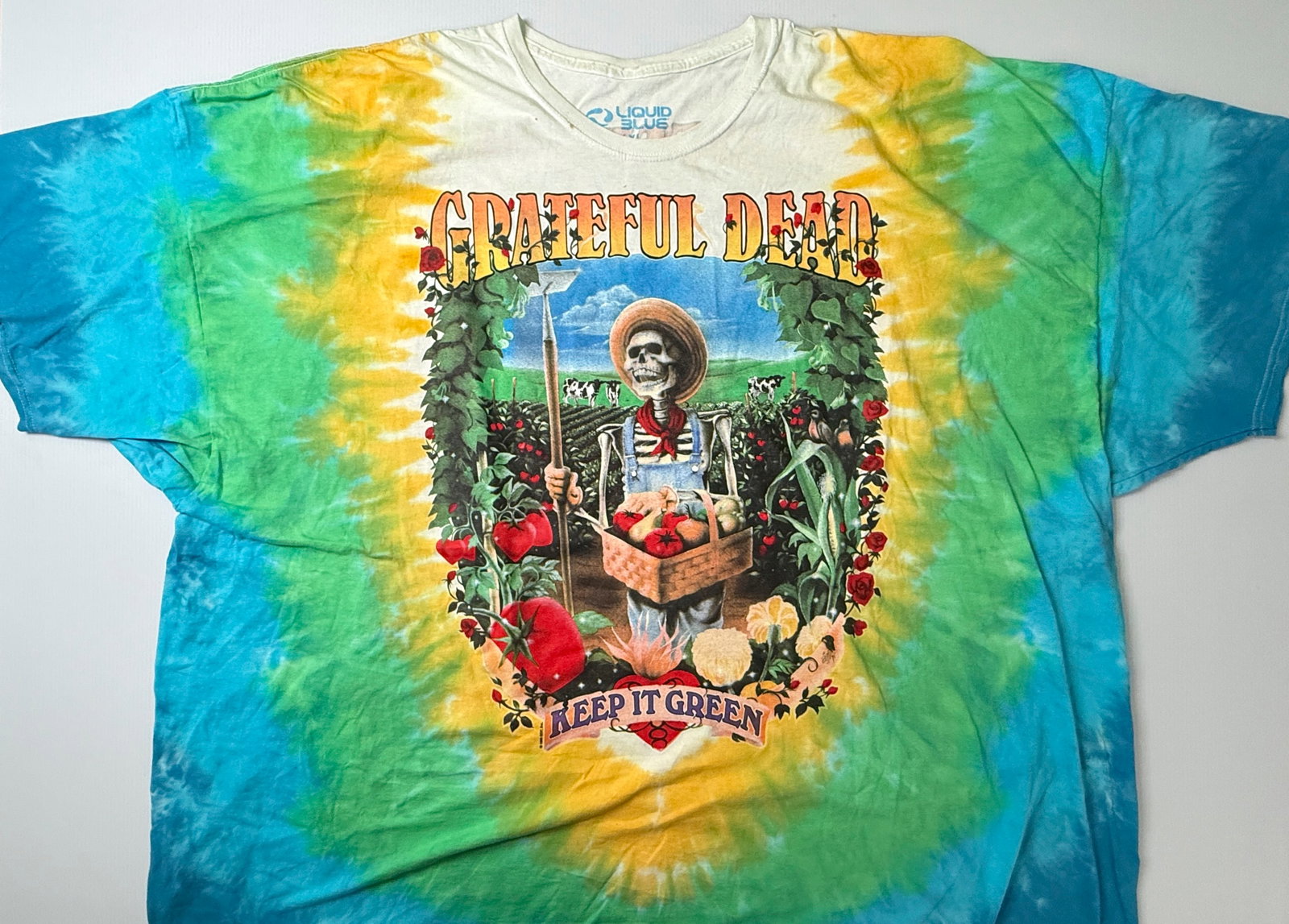 GRATEFUL DEAD LIQUID BLUE T-SHIRT - KEEP IT GREEN (1 of 5)