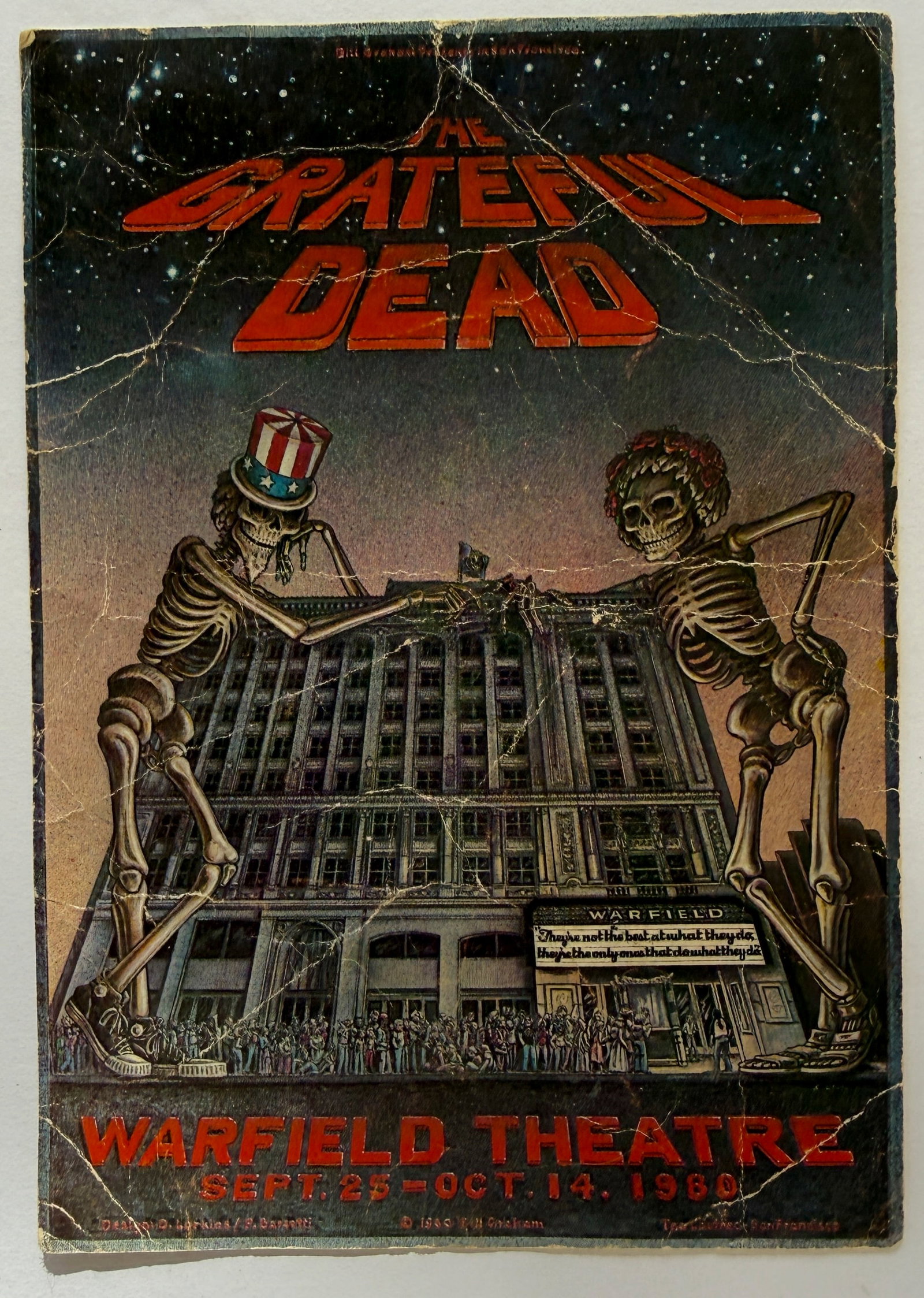 DENNIS LARKINS ORIGINAL GRATEFUL DEAD WARFIELD HANDBILL (1 of 2)
