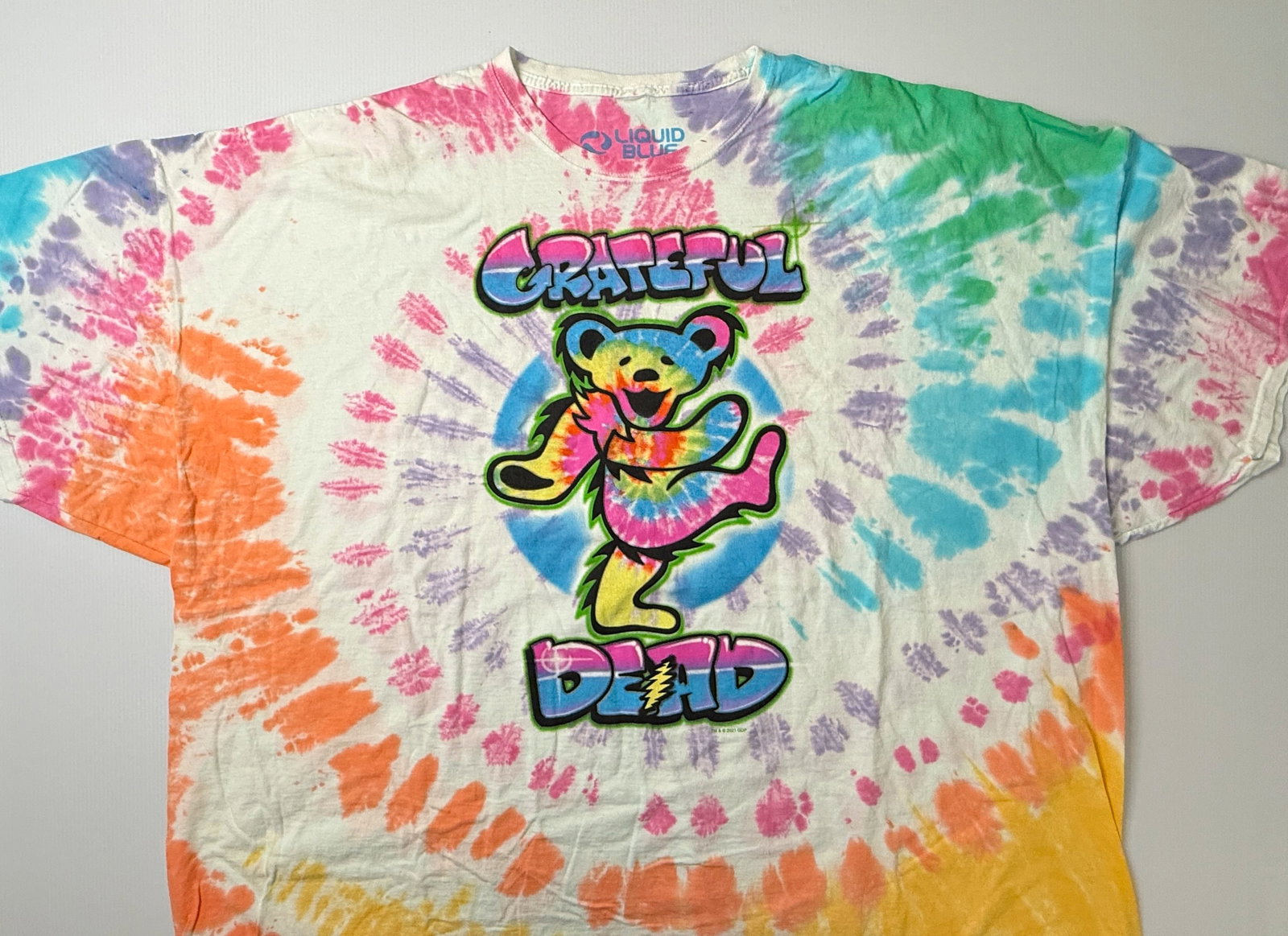 GRATEFUL DEAD LIQUID BLUE T-SHIRT - DANCING BEAR (1 of 5)