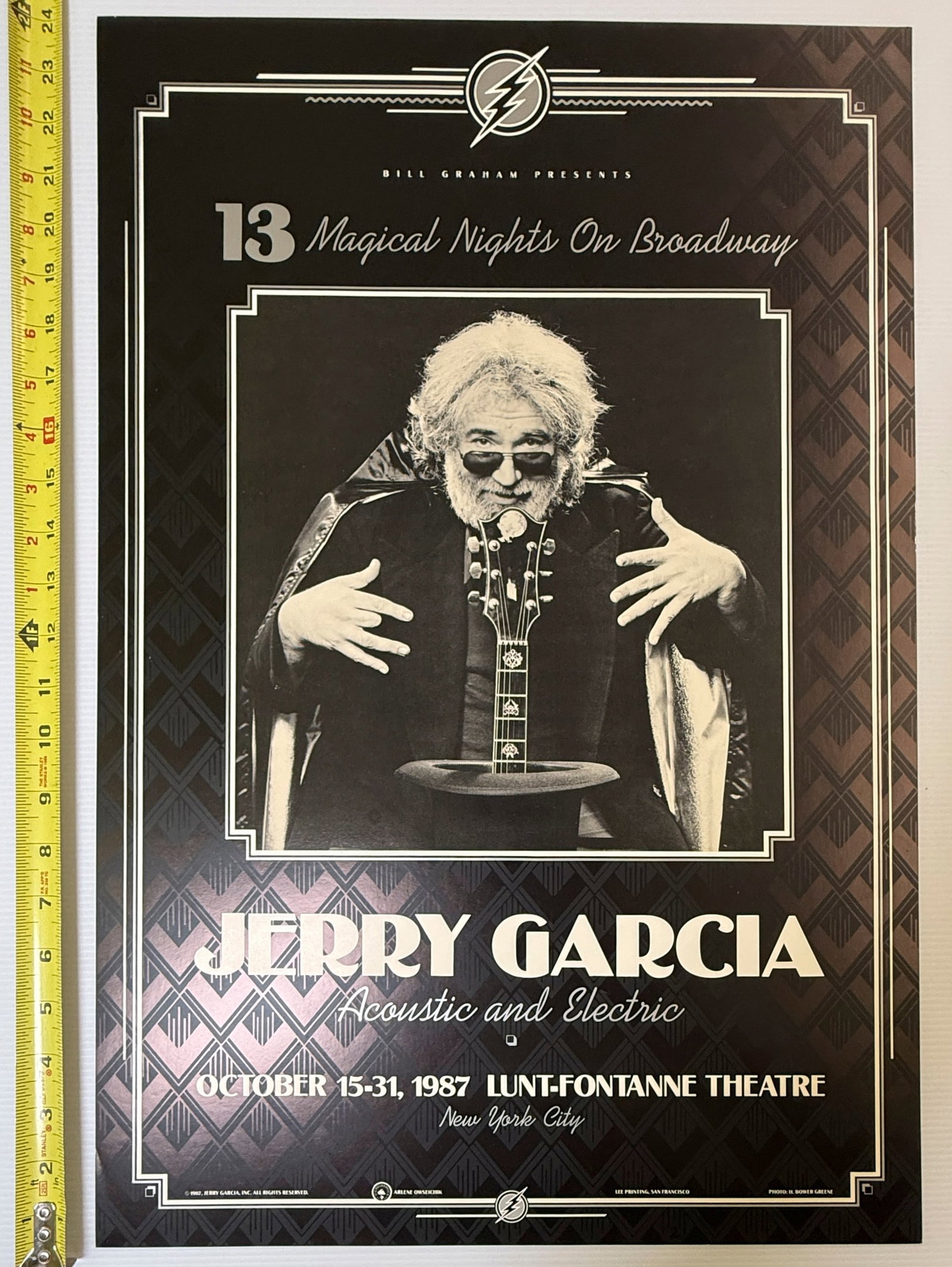 JERRY GARCIA - 13 MAGICAL NIGHTS ON BROADWAY - 1987 POSTER (1 of 3)