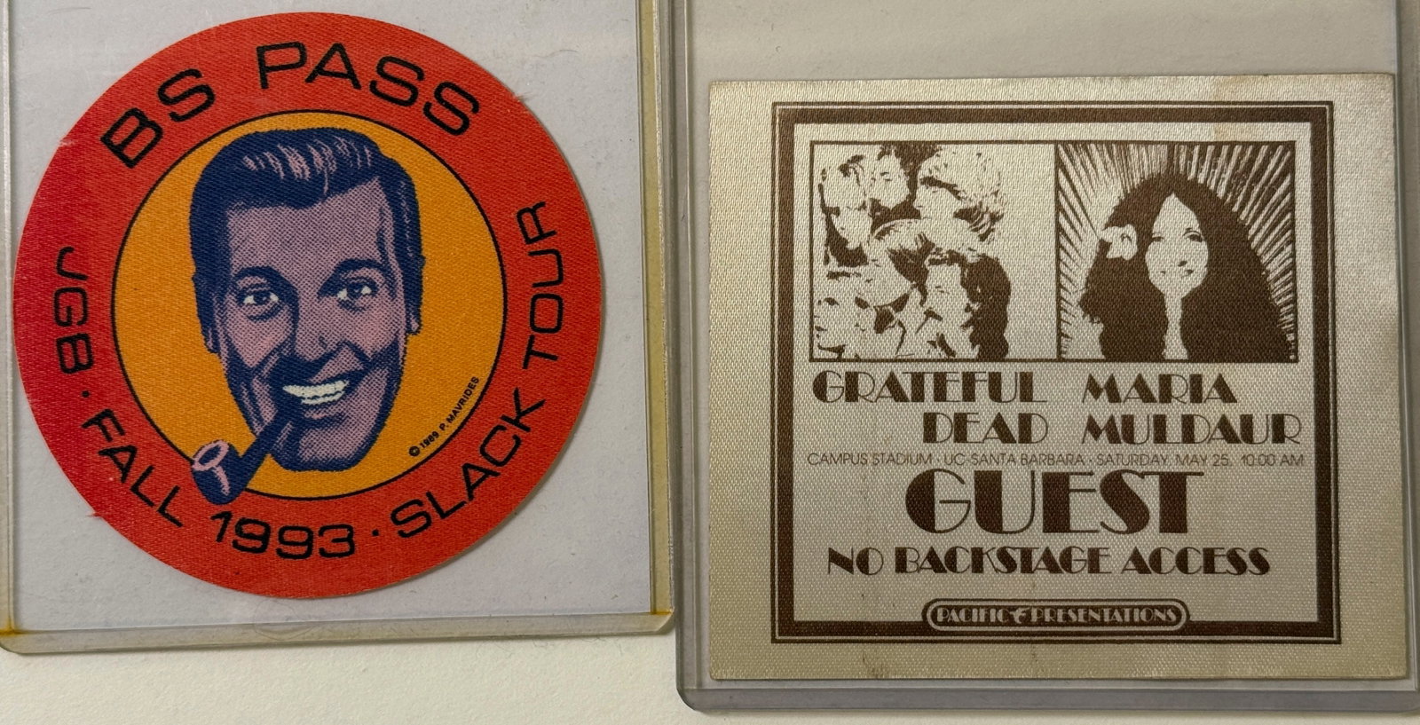 RARE GRATEFUL DEAD BACKSTAGE PASS SET WITH JERRY GARCIA BAND: RARE GRATEFUL DEAD BACKSTAGE PASS SET WITH JERRY GARCIA BAND PASS