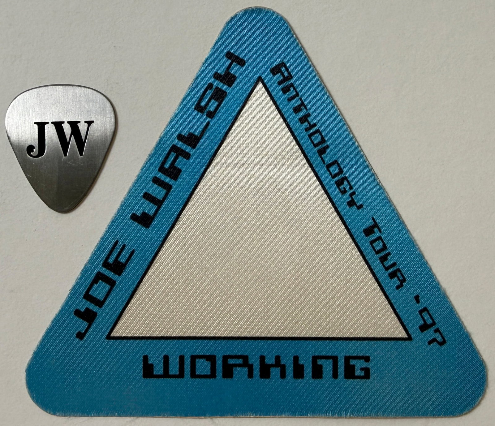 RARE JOE WALSH METAL GUITAR PICK AND BACKSTAGE PASS: RARE JOE WALSH METAL GUITAR PICK AND BACKSTAGE PASS