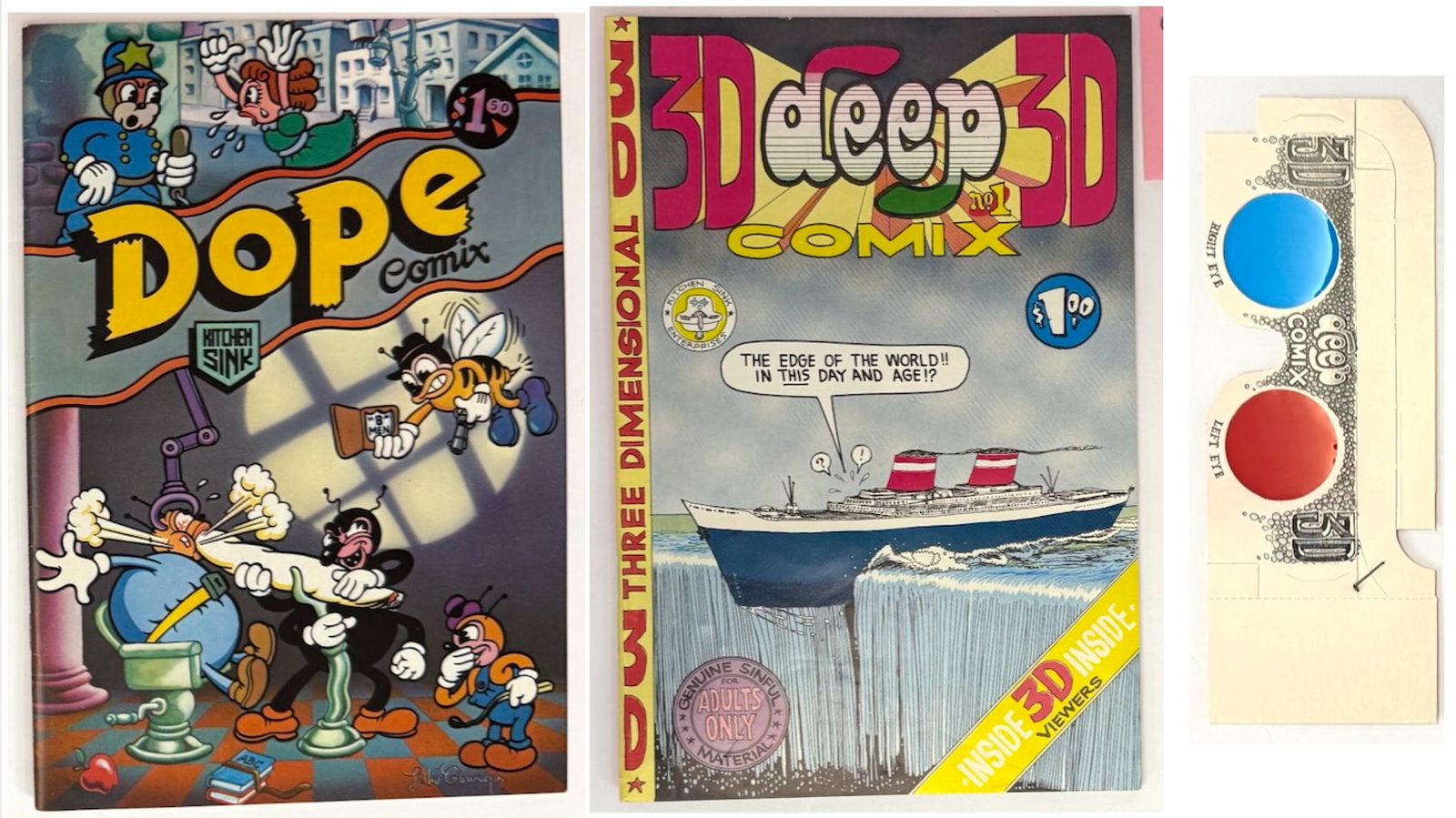 EEP COMIX #1 IN 3D WITH REAL UNUSED 3D GLASSES & DOPE COMIX #1 (1 of 2)