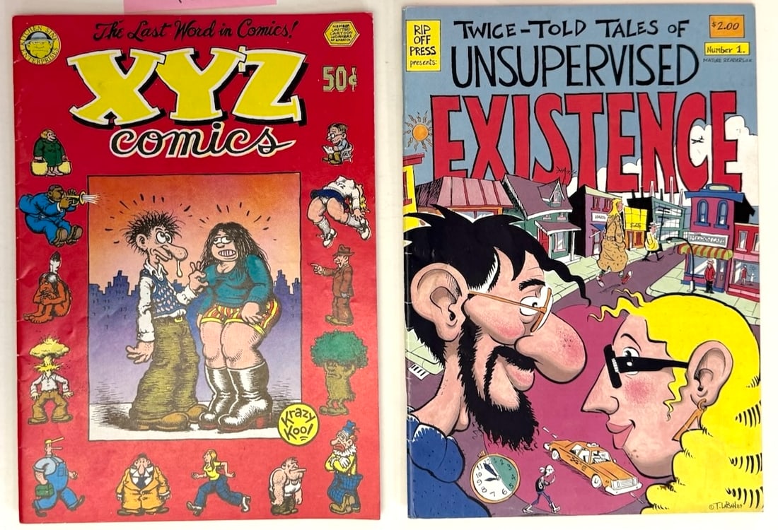 R. CRUMB XYZ COMICS #1 & UNSUPERVISED EXISTENCE #1 (1 of 2)