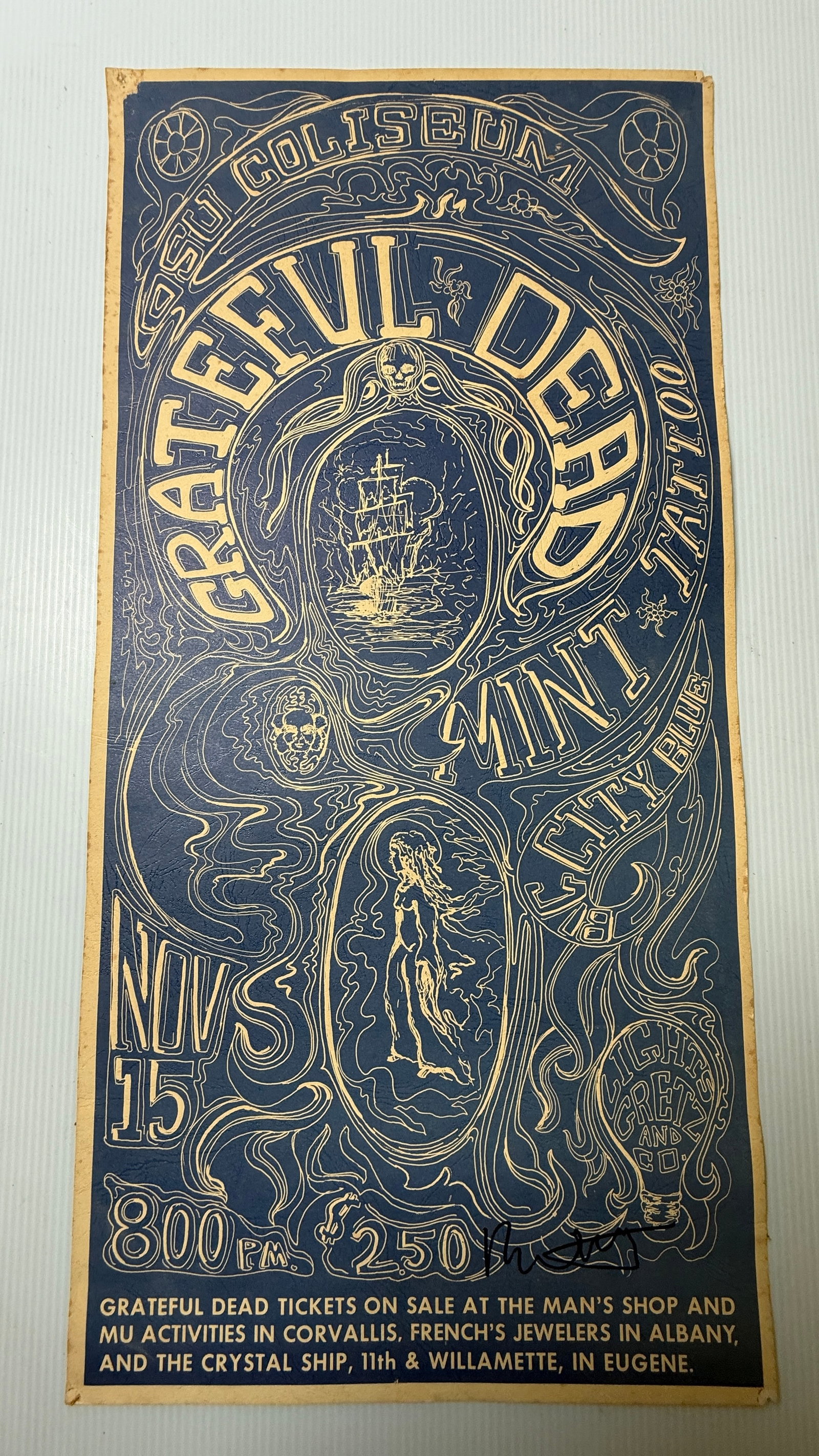 ONE OF A KIND IN THE WORLD - SIGNED 1968 OSU GRATEFUL DEAD (1 of 15)
