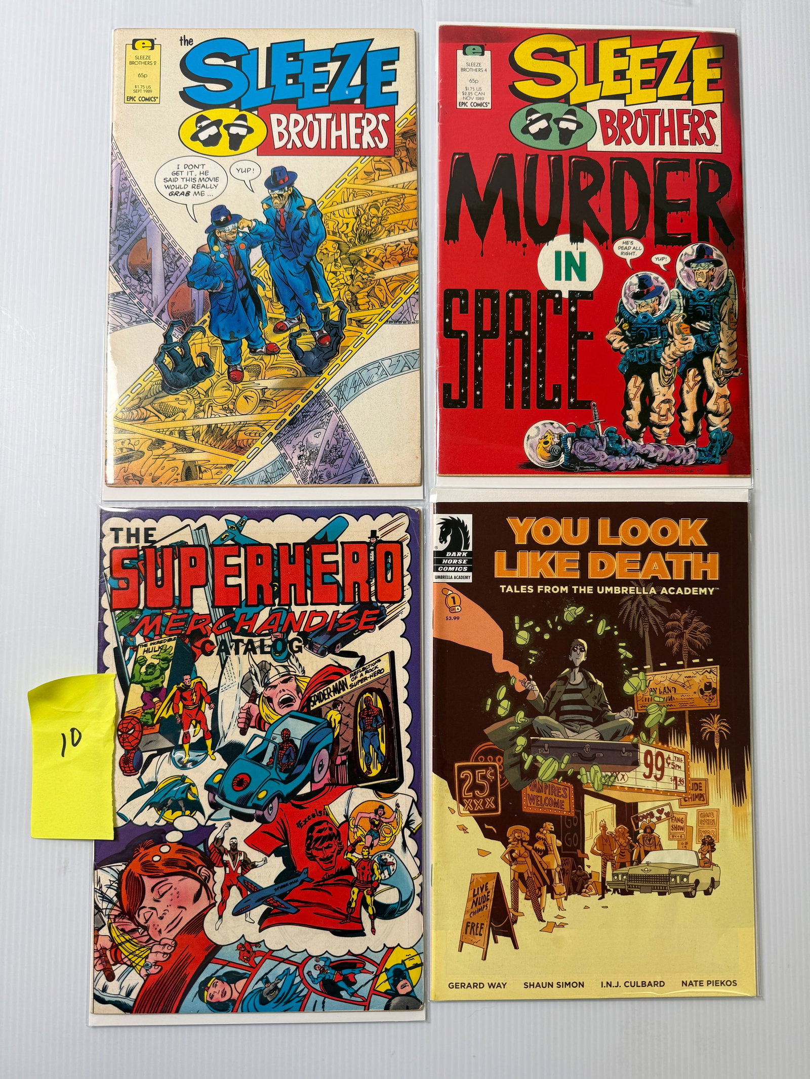 RARE SUPERHERO MERCHANDISE CATALOG AND MORE: RARE SUPERHERO MERCHANDISE CATALOG AND MORE INCLUDING SLEEZE BROTHERS AND YOU LOOK LIKE DEATH #1