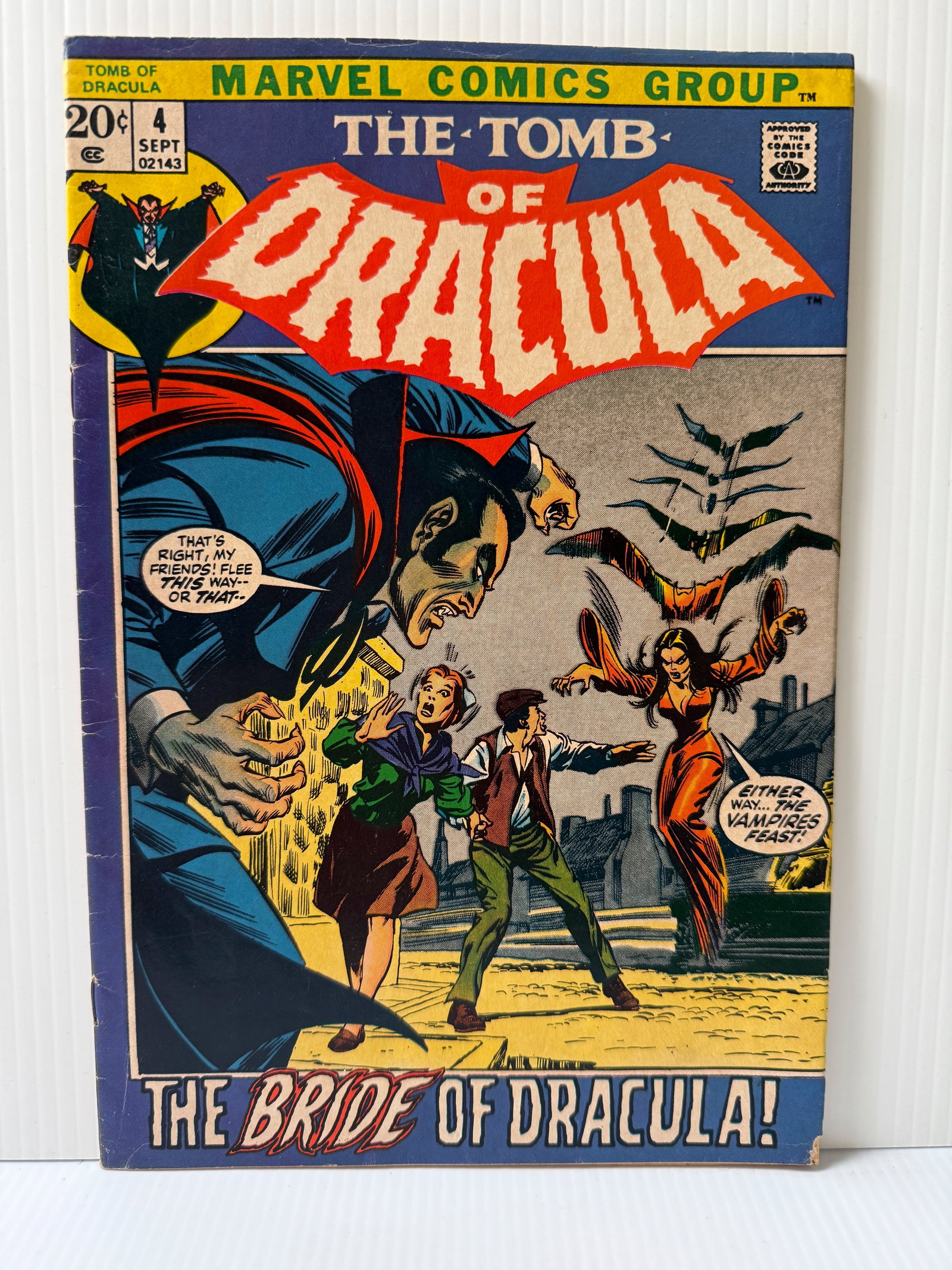 TOMB OF DRACULA #4: TOMB OF DRACULA #4 - VG++ September 1972 • Marvel • Volume 1 • Bronze Age • .20 cent. Cover Penciler Neal Adams