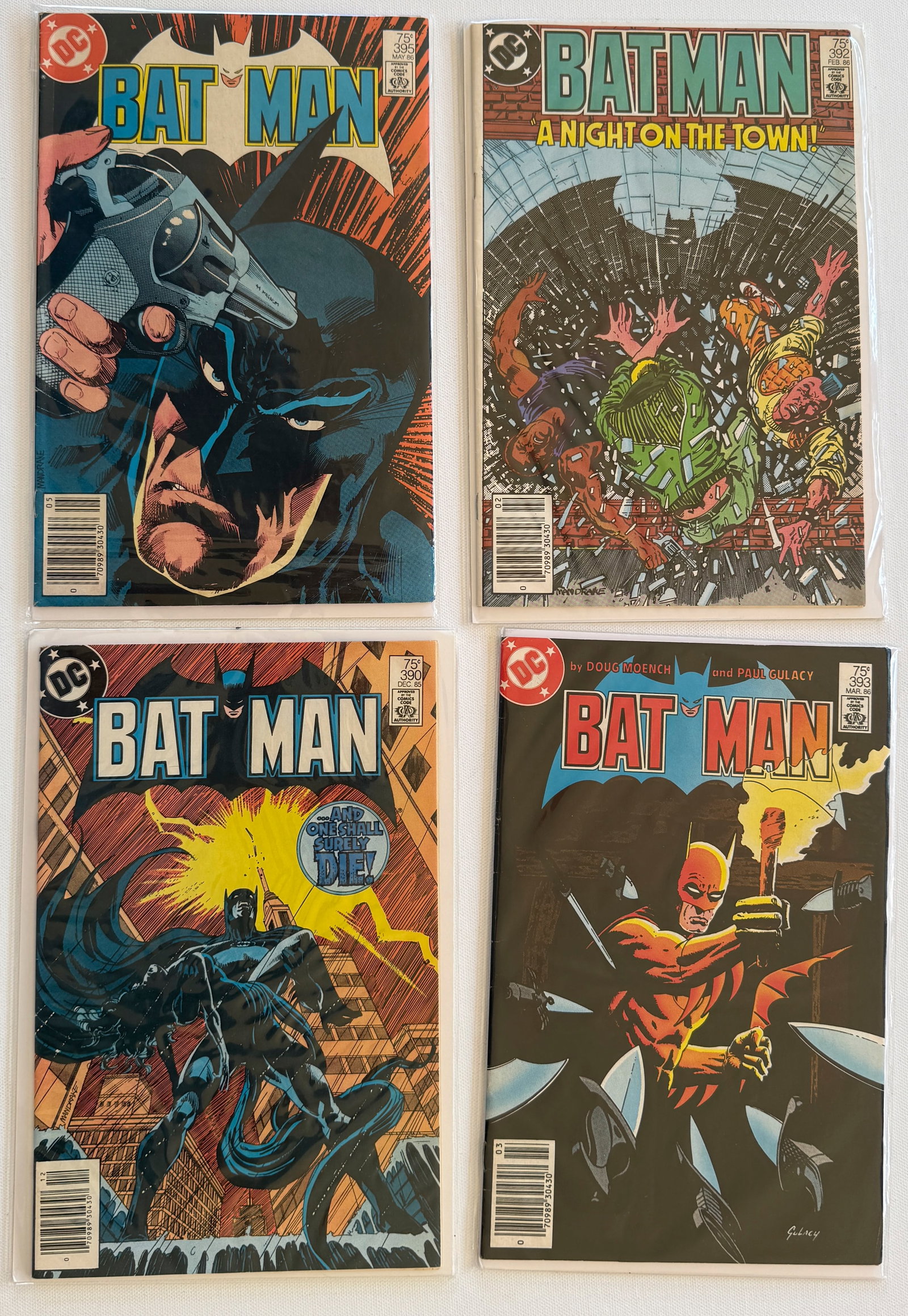 SET OF 4 BATMAN WITH #390: SET OF 4 BATMAN WITH #390, 392, 393, 395