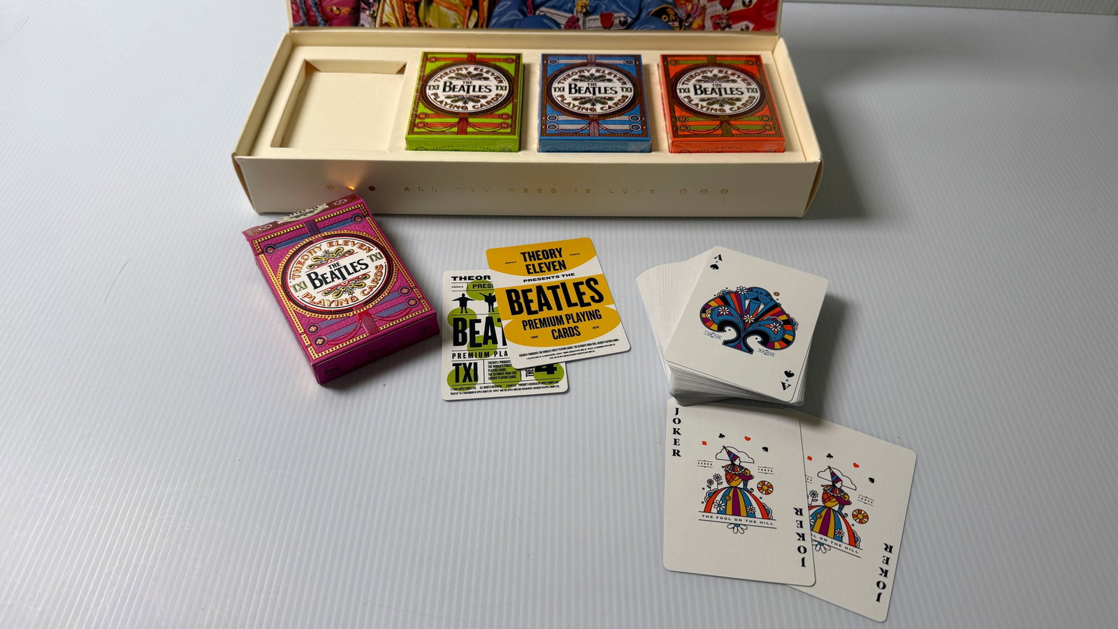 THEORY BEATLES PLAYING CARD BOX SET - 4 DECKS ! - 4
