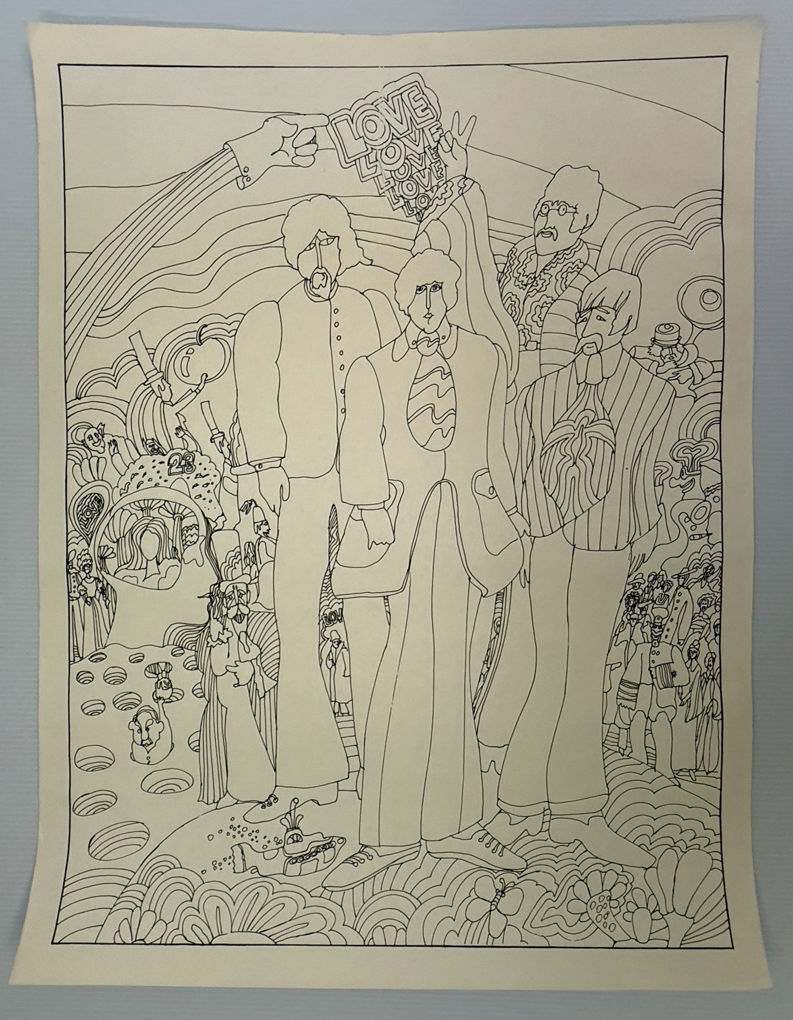 BEATLES LOVE COLORING POSTER (1 of 1)