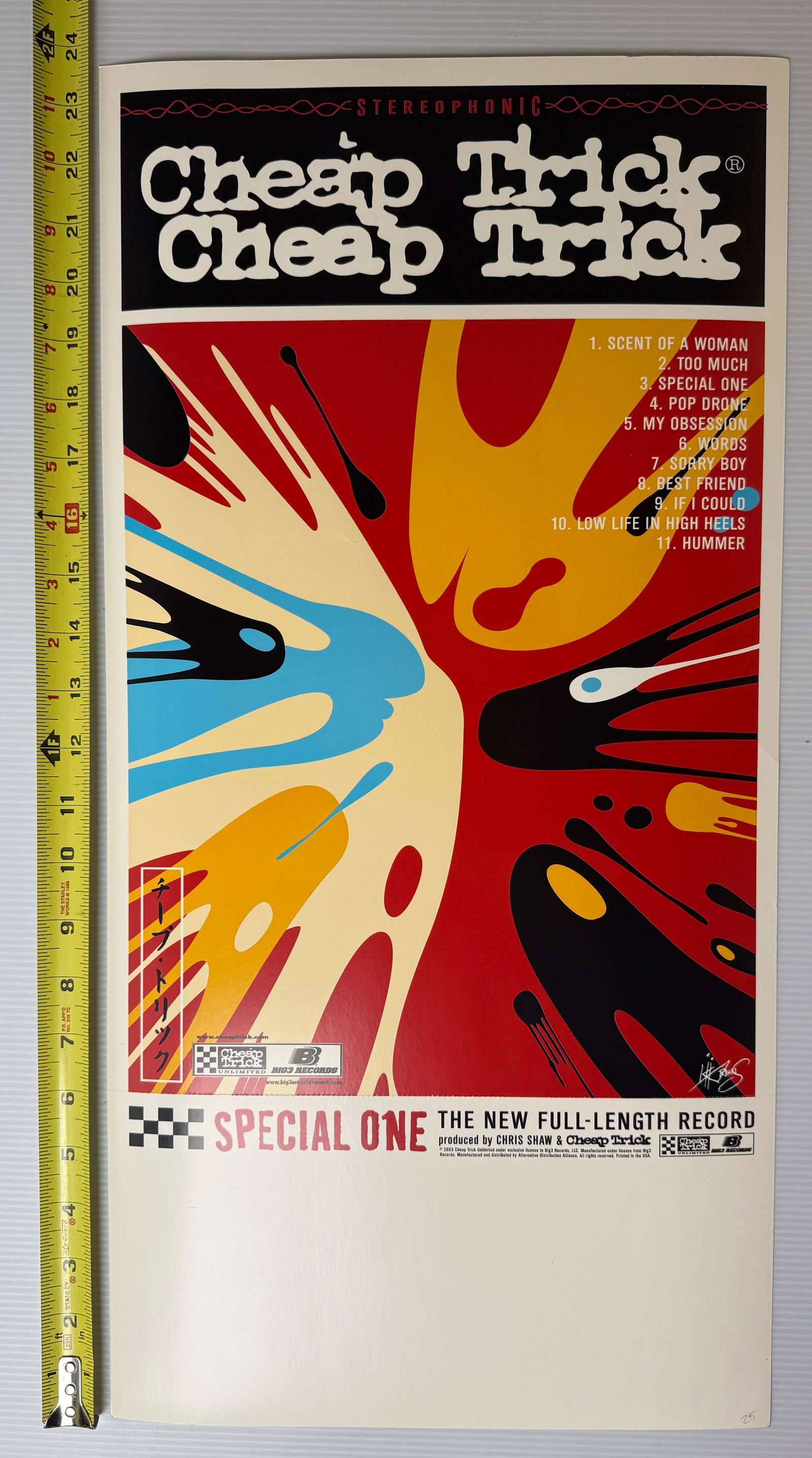 CHEAP TRICK TOUR BLANK AND PROMO - SPECIAL ONE: CHEAP TRICK TOUR BLANK AND PROMO - SPECIAL ONE. 12 X 24