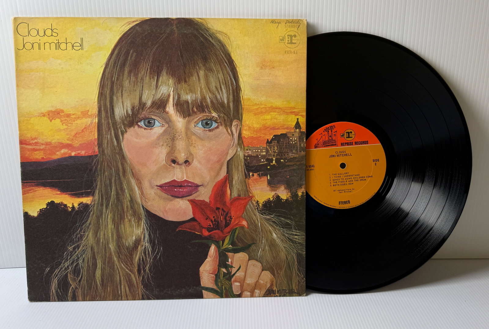 JONI MITCHELL - CLOUDS: JONI MITCHELL - CLOUDS. WRITING ON COVER. ($12-$80)
