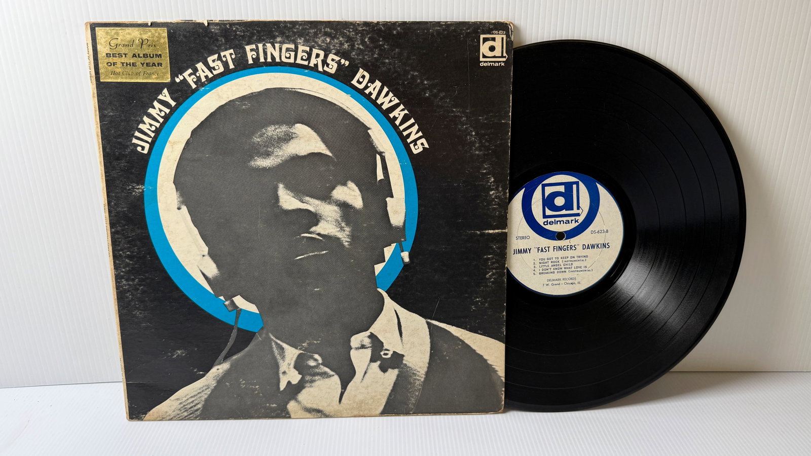 JIMMY “FAST FINGERS?? DAWKINS (HOT CLUB OF FRANCE BEST ALBUM): JIMMY “FAST FINGERS” DAWKINS - GRAND PRIX BEST ALBUM OF THE YEAR - HOT CLUB OF FRANCE. 1971 MISSISSIPPI BLUES. ($20)
