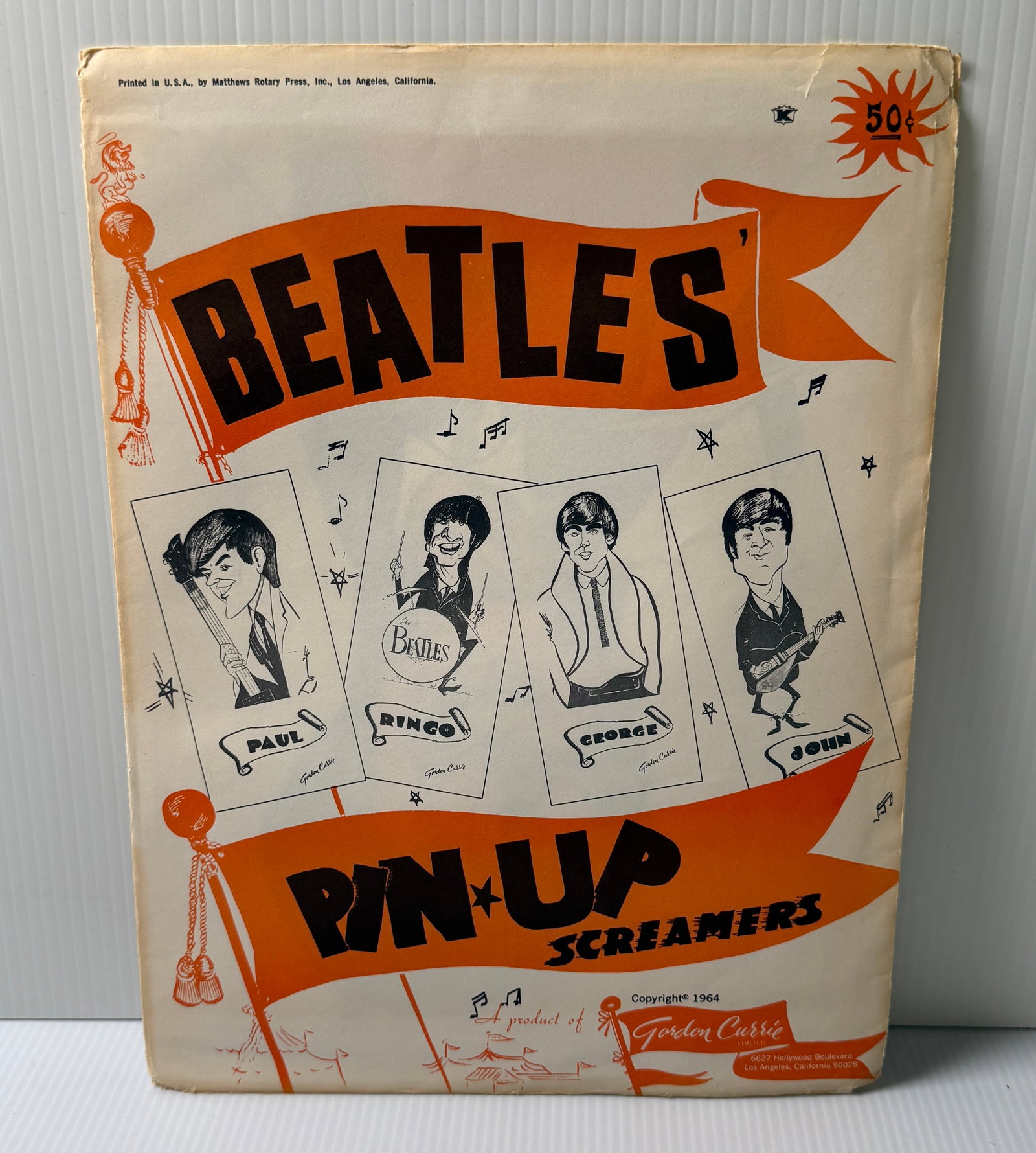 1964 MINT - BEATLES PIN-UP SCREAMERS - SEALED - MINT (1 of 7)