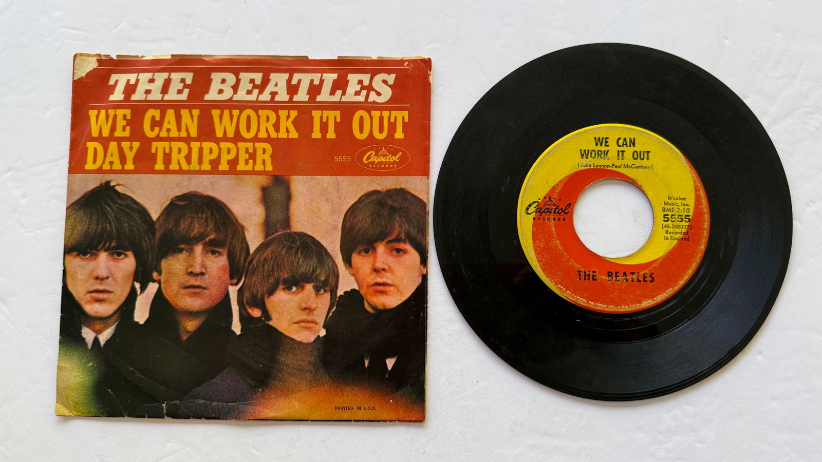 We Can Work It Out / Day Tripper PICTURE SLEEVE 45rpm: We Can Work It Out / Day Tripper PICTURE SLEEVE 45rpm. ($25-$45)