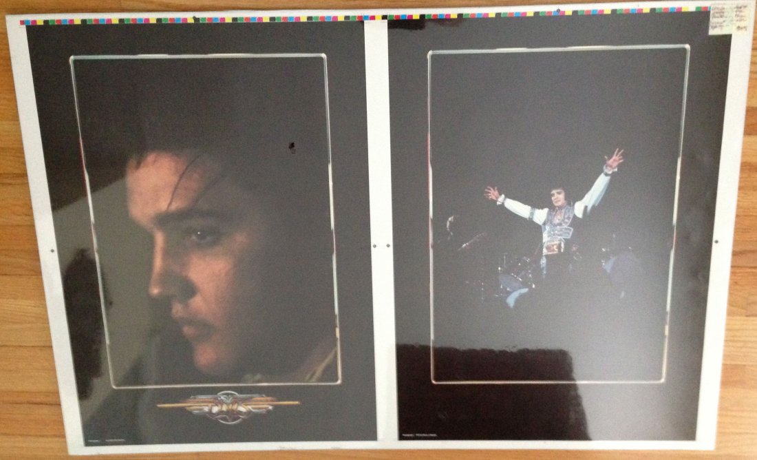 ELVIS - UNPUBLISHED RARE POSTERS - 1977: ELVIS - UNPUBLISHED RARE POSTERS - 1977 UNCLUT POSTER SHEET ! ! ! Never Before Seen Each poster is about 19" x 26" Total uncut sheet is about 26" x 40" PHOTOS by Alfred Wertheimer and Harry Siskind GO