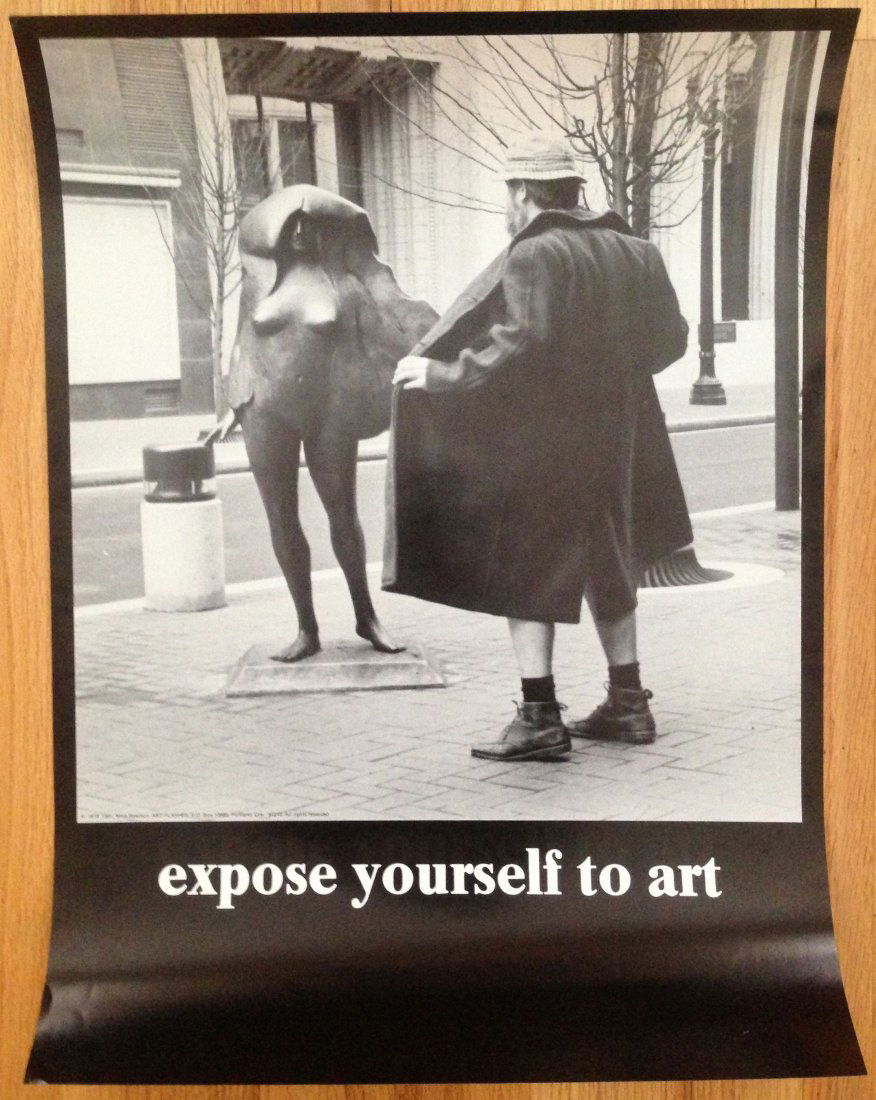 EXPOSE YOURSELF TO ART VINTAGE POSTER: 1979, 81, Mike Ryerson, ART-FLASHES Portland Ore. Expose Yourself to Art Poster vintage poster - mint condition. 17 x 23 inches