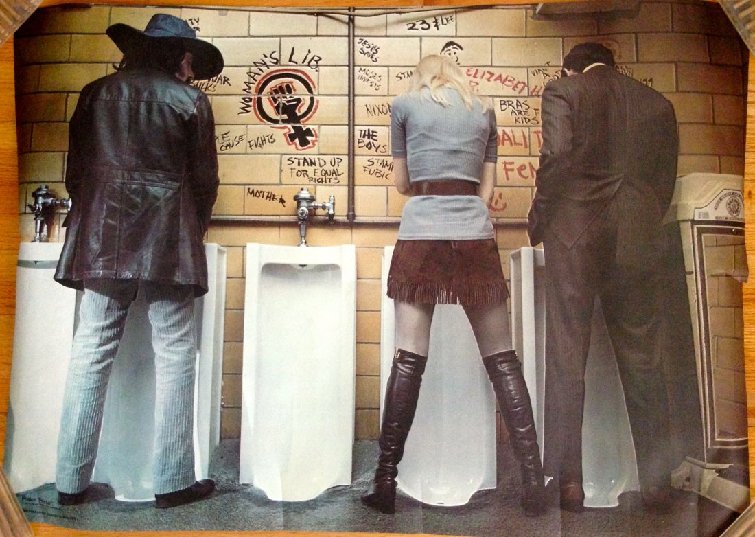 1970's WOMENS LIB Vintage Poster - URINAL: 1970's WOMENS LIB Vintage Poster - URINAL Original on heavy stock
