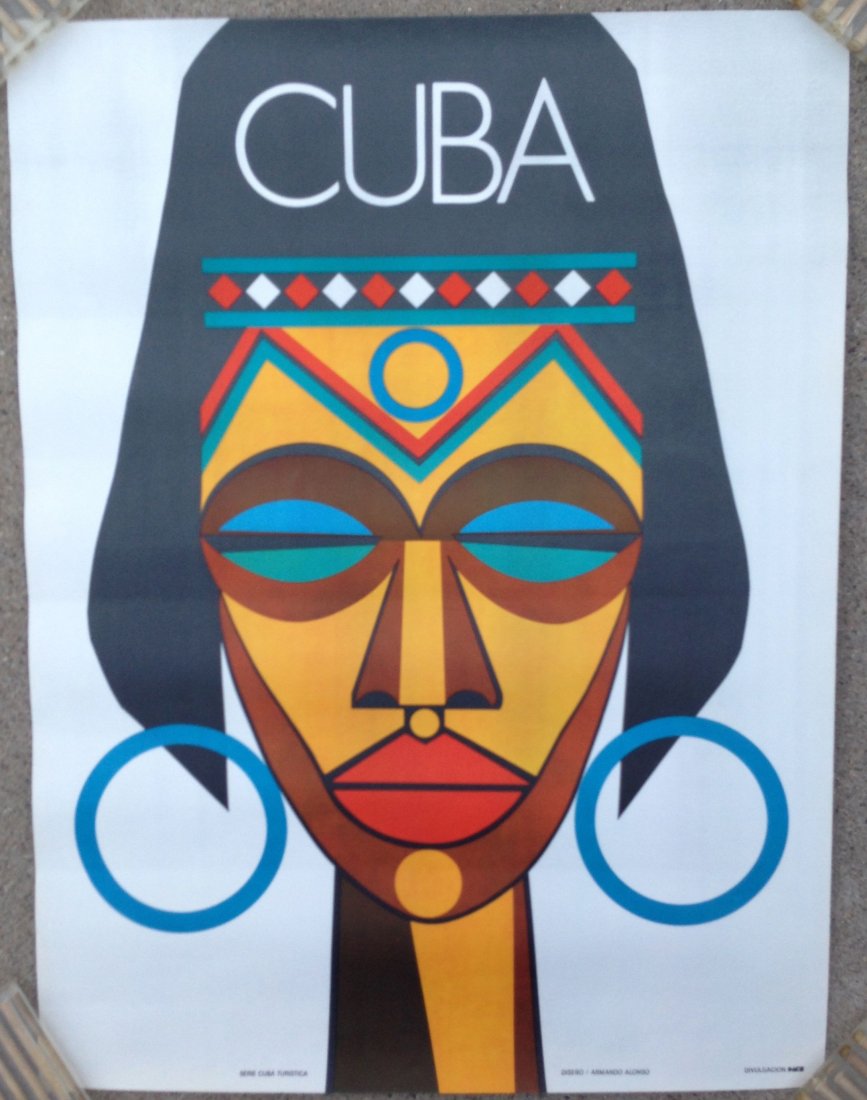Rare CUBA Travel Poster: Rare CUBA Travel Poster Title Serie Cuba Turística Creator Armando Alonso Subject Cuba; Tourism; Description This offset poster uses a frontal, abstracted portrait of a native Cuban female as a means