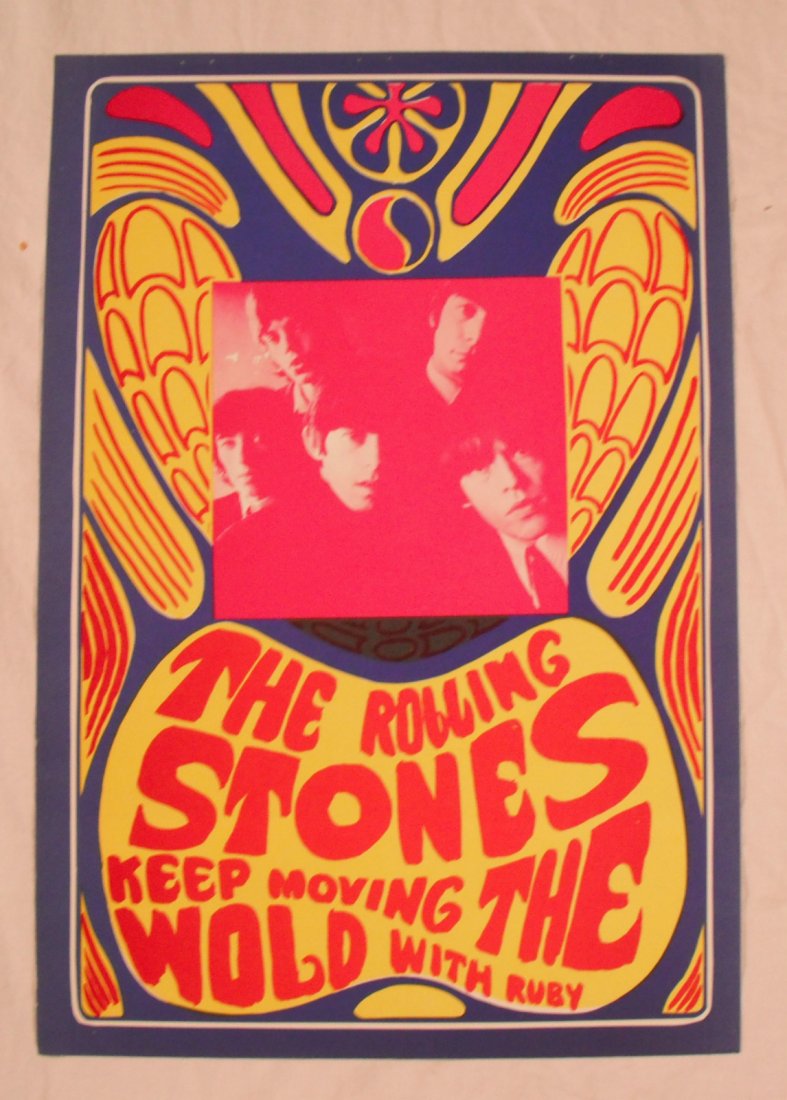 Rolling Stones 1968 Konst Sweden 2-Sided Poster JAGGER: Original 1968 Konst-Sweden 2-Sided Portfolio Page on matte stock. Size is 20 x 13 7/8 inches. There is the most minimal of handling wear with the three top edge staple holes where the pages had or