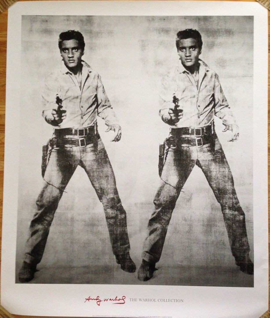 Andy Warhol Double Elvis Print on Heavy Stock: AUTHORIZED Andy Warhol Double Elvis Print on Heavy Stock From the Warhol Collection VERY LARGE print - 42" x 50" On heavy Stock This OVERSIZED PRINT will be very expensive to ship to ANYWHERE outside 