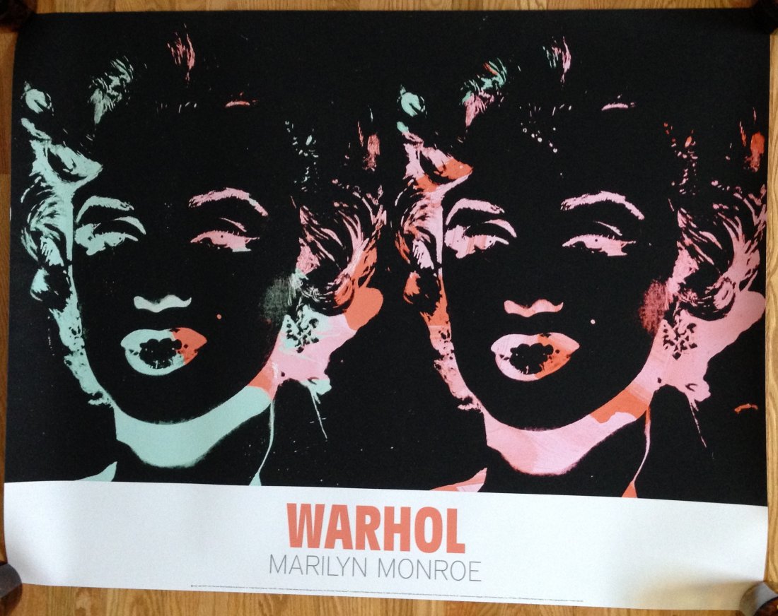 HUGE Official DOUBLE Marilyn Monroe ANDY WARHOL: HUGE Official DOUBLE Marilyn Monroe ANDY WARHOL Black pink green Marilyn Monroe - 36" x 28" HEAVY STOCK AUTHORIZED Mint