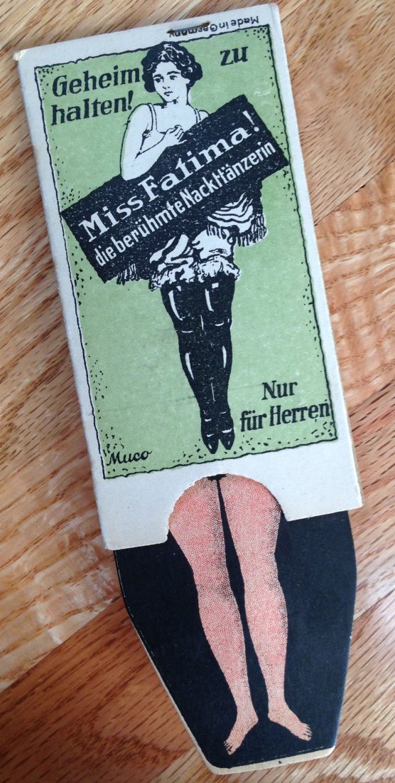MISS FATIMA - PRACTICAL JOKE FROM GERMANY 1930's: MISS FATIMA - PRACTICAL JOKE FROM GERMANY WORKS ! ! ! - Vintage joke from Germany, the person thinks you are going to show them a pic of a beautiful woman, but when your victim pulls the card out of t