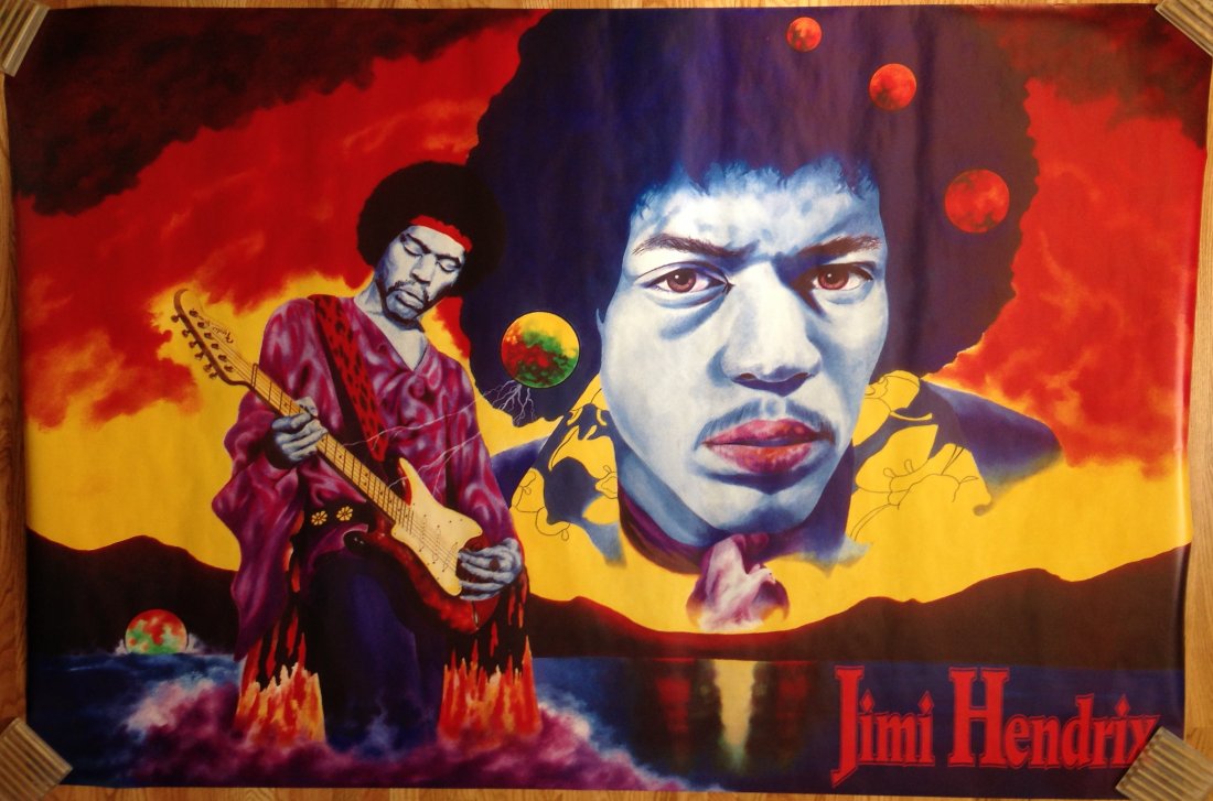 COLORIZED HENDRIX: JIMI HENDRIX - nearly 60 x 40