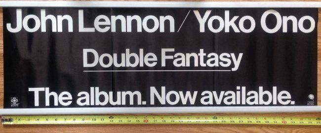 John Lennon Yoko Ono Double Fantasy Banner: John Lennon Yoko Ono Double Fantasy Banner. Rare Lenono Music Poster Release.