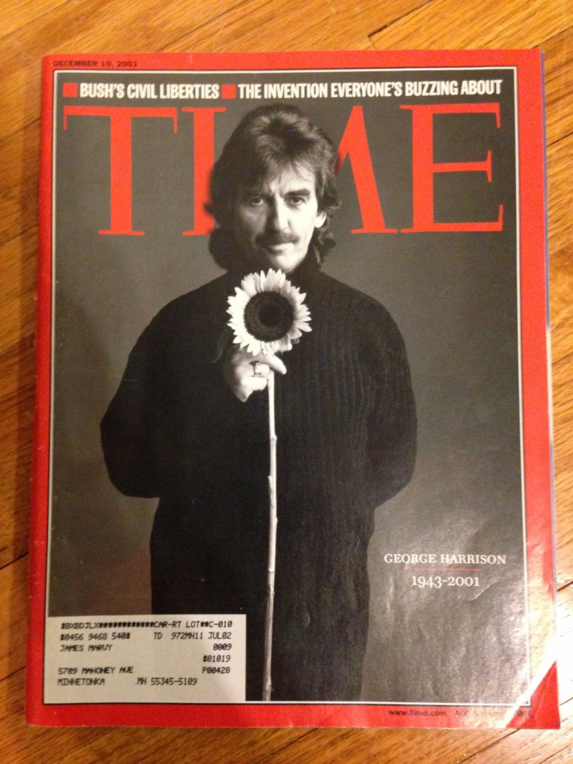 Time Magazine Dec. 10, 2001 - George Harrison Beatles: Time Magazine Dec. 10, 2001 - George Harrison Beatles Tribute