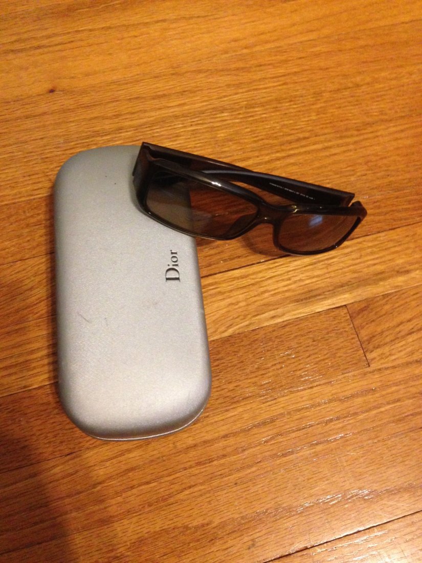 CHRISTIAN DIOR SUNGLASSES: CHRISTIAN DIOR SUN GLASSES AND CASE. Near mint. 70’s stye. Original. Vintage. NOT A FAKE.