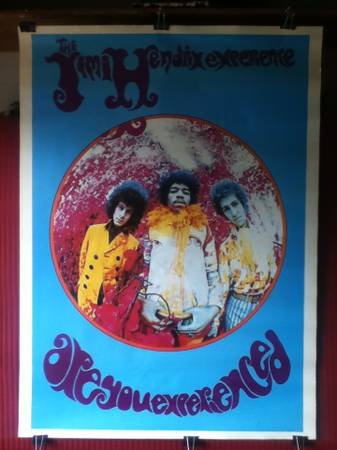 Jimi Hendrix "Are you Experienced" large subway poster: Jimi Hendrix "Are you Experienced" large subway-size poster in good condition (a few minor creases and a couple of tiny punctures that are invisible when it's on the wall. No pin holes, folds or tape)