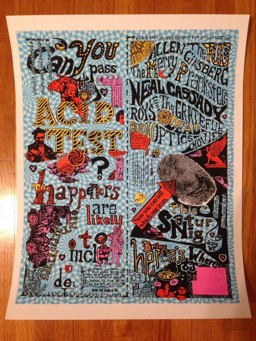 Acid Test unsigned NM condition AOR 2.4 Acid Test: Of all the rock posters from the 1960s, few command as much attention as those created for the legendary acid tests in 1965 and 1966. Organized by author Ken Kesey and featuring music by the Grateful 