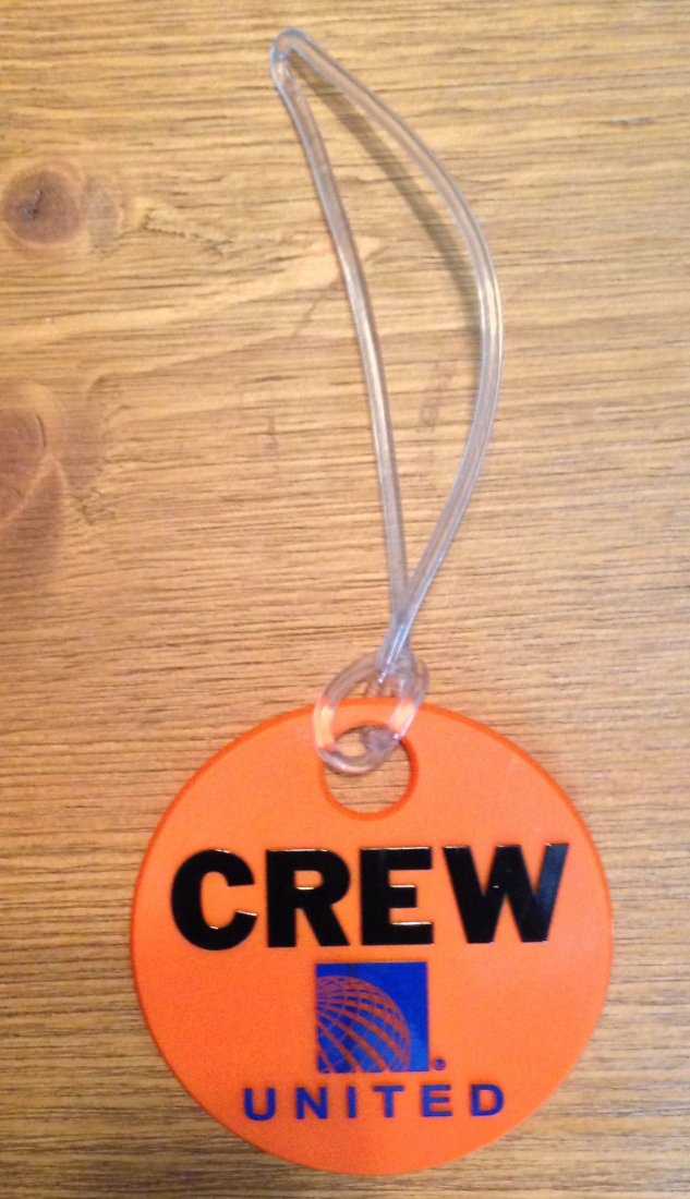 UNITED AIRLINES CREW badge: UNITED AIRLINES CREW badge
