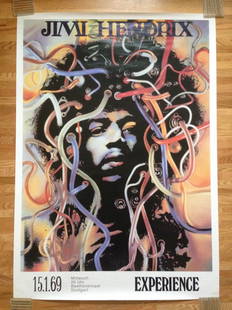 JIMI HENDRIX MEDUSA HEAD POSTER - LICENSED PRINT !: JIMI HENDRIX MEDUSA HEAD POSTER. Originally printed for the Germany tour of Hendrix and the Experience. This very large oversized subway poster was originally sold at concerts as a merchandising effor