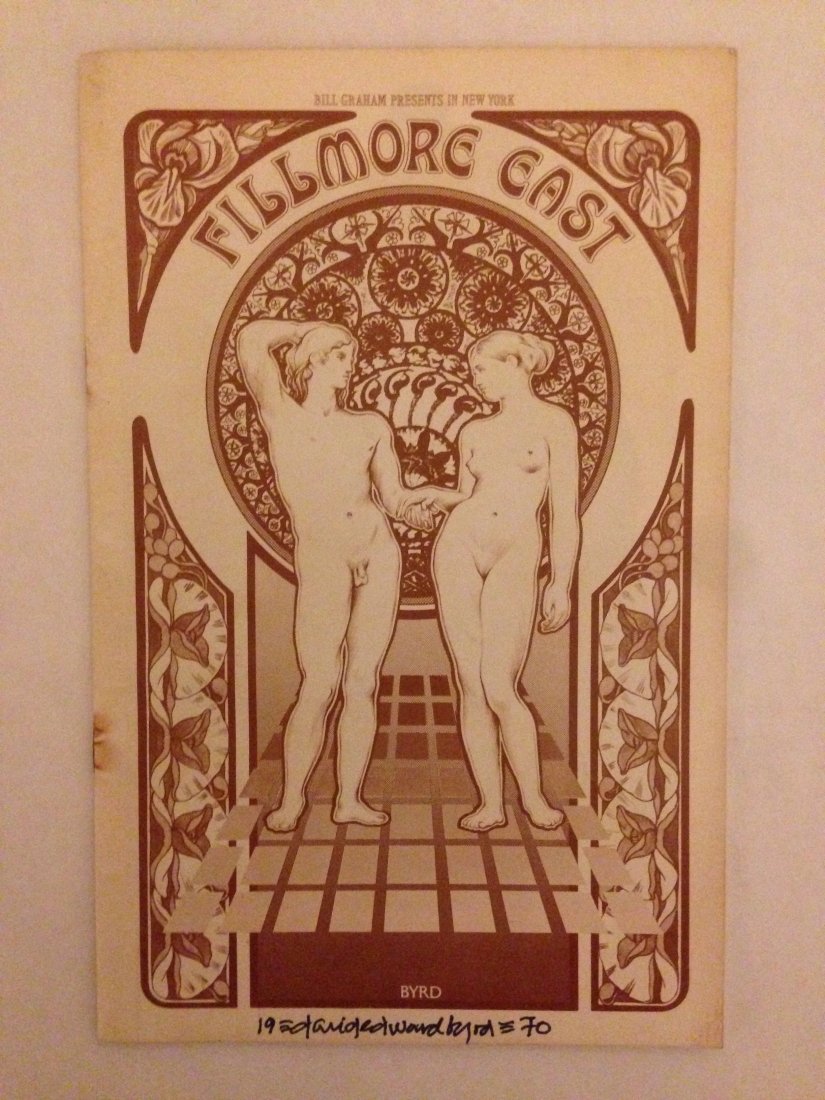 FILLMORE EAST 1971 PROGRAM - SIGNED BY ORIGINAL ARTIST: FILLMORE EAST 1971 PROGRAM - VOL. II, Number 11. SIGNED BY ORIGINAL ARTIST - DAVID BYRD! Complete with Ads for Steve Miller, The Electric Circus. Amazing art, program notes ands of the psychedelic era
